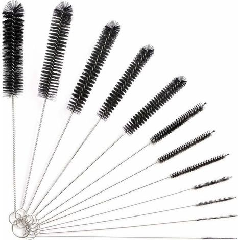 12Pcs Tube Brosse de Nettoyage,Goupillon Nettoyage,Brosse de Nettoyage Tube pour Bouteille en Verre Bébé Biberon Bouilloire Clavier, Tuyau Brosses de Nettoyage,Brosse de Nettoyage Bouteille Versaille (1/5)