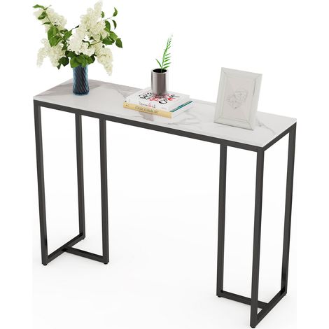 Tavolo Consolle Ingresso in Marmo Moderno 100cm Bianco