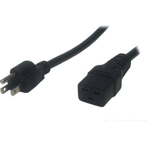 POSAC-C19-15/US18: Cable POS AC-US C19-QT4[15A]-NEMA5-15P[15A]125V SJT 14AWG L-1800 negro