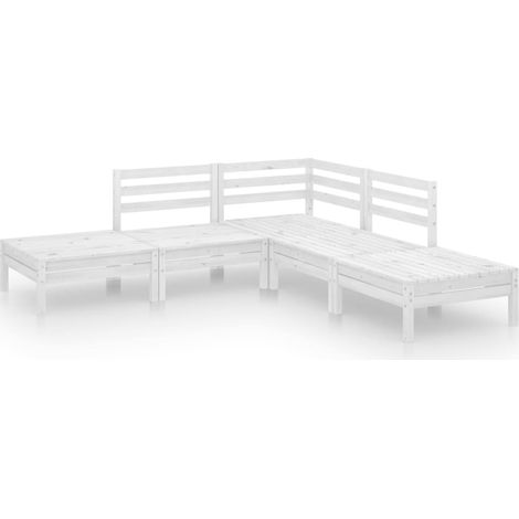 Maison Exclusive - Juego de muebles de jardín 5 piezas madera mac (1/5)