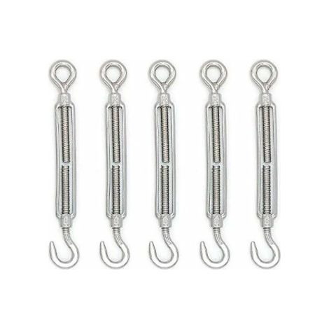 Tendeur Câble - Crochet Et Oeil M8 - Acier Inoxydable 304 - Pour Corde À Linge Fil D'acier Antenne - Lot De 5 (1/5)
