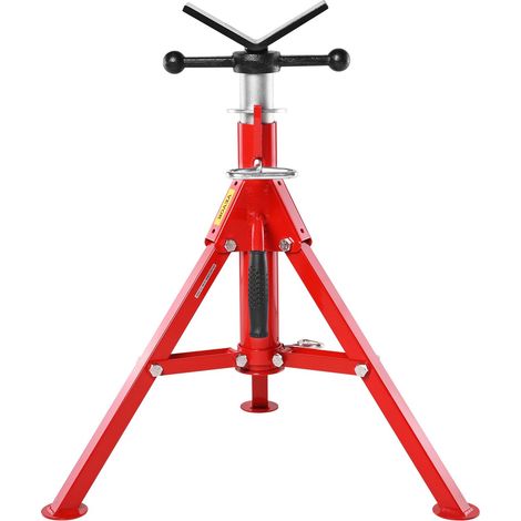Servante de Tubes à Tête en V 0,32-30,48 cm Servante Tuyauteur Hauteur Réglable 61-107 cm Charge 1134 kg Servante Tuyaux Structure Acier Carbone Pieds Pliables pour Supporter Tuyaux Tuyauterie (1/5)