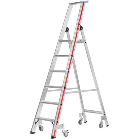 Mobile Stehleiter de 8 Stufen - Maximale Arbeitshöhe 3.85m - 8026/08-4P