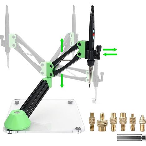 Vertical Press for Threaded Inserts Heat Set for 3D Printing, Insertion Tool with Adjustable Soldering Iron (Up/Down/Left/Right) and Brass Inserts M2/M3/M4/M5/M6/M8 (1/5)