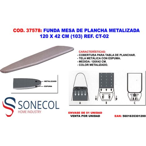 FPLUS funda mesa de plancha metalizada 120 x 42 (103) ref. ct-02