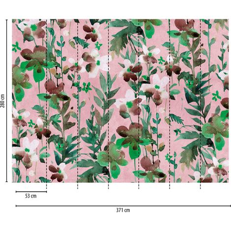 A.S. Creation Fototapete Livingwalls The Wall 382731 Ein Motiv pro Rolle 3.71 x 2.80 m Blumenoptik Grün (1/3)