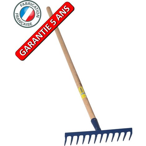 OUTILS PERRIN Râteau 12 dents courbes soudées manche 1,5m, outil trempé haute résistance, jardin,potager (1/2)
