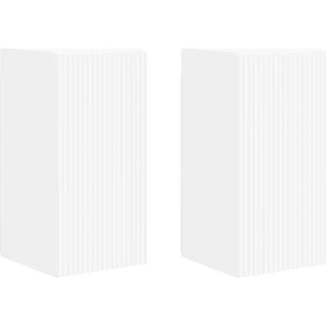 Mueble de TV moderno de pared con espacio de almacenamiento 30 x 31 x 60 cm diseño minimalista en madera de ingeniería blanca 020054950 (1/5)
