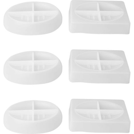 Moule en silicone pour porte-savon ovale/carré (lot de 6) - Moule de coulée en résine époxy - Organisateur pour la maison (1/5)