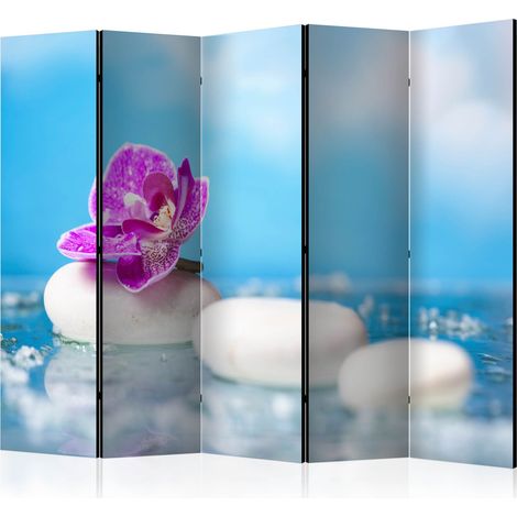 Paravento - Pink Orchid and white Zen Stones II [Room Dividers] - 225x172 (1/4)