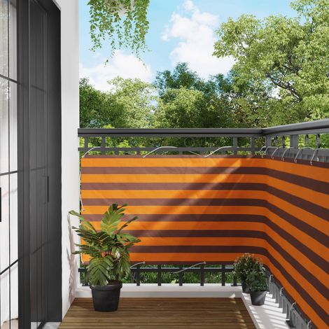 vidaXL Écran de balcon Orange et marron 100 x 500 cm Tissu Oxford