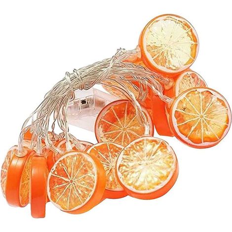 Guirlande lumineuse décorative Led citron à piles de 1,5 mètres de long 10 cordes lumineuses (1/3)