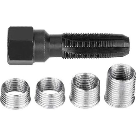 Kit Réparation Filetage Bougie Allumage - Acier Carbone Trempé - Pour Filetages Endommagés 14 mm - 5 Pièces (1/4)