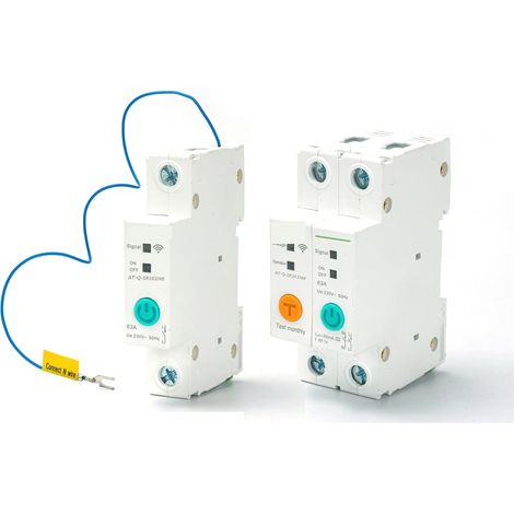 Moniteur d'énergie domestique intelligent Avec compteur WIFI disjoncteur intelligent 1P 2P 63A DIN Rail for Smart Home sans fil télécommande commutateur par APP Moniteur d'électricité en temps réel ( (1/5)