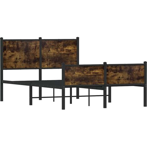Estructura de cama sin colchón metal roble ahumado 120x200 cm vidaXL (1/5)