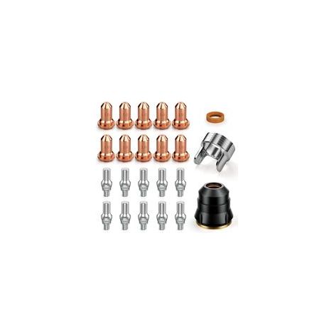 23Pcs IPT60 Plasma Cutter Torch Consumables,.040" Plasma Cutter Accessoires pour CUT55 NON-HF et CUT55 MP, Travailler avec 40-50A courant (1/5)
