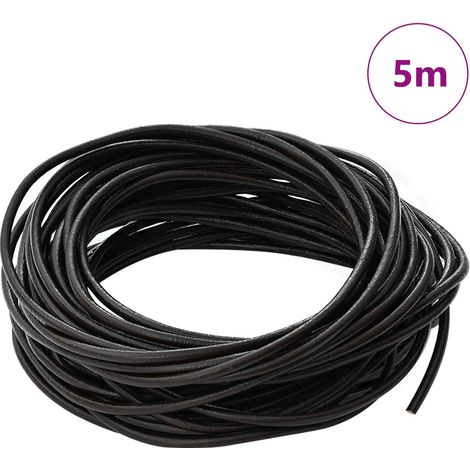 vidaXL Cordón de cuero 1 Marrón Oscuro Ø3 mm x 5 m Cuero (1/2)