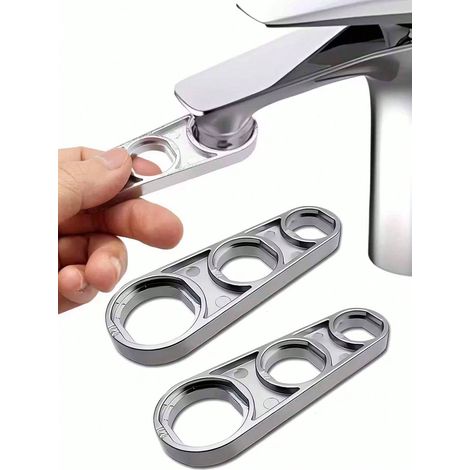 1 pièce Clé de démontage d'aérateur de robinet multifonction, outil de démontage de bec, clé universelle pour pièces de robinets de cuisine et salle de bain (1/5)