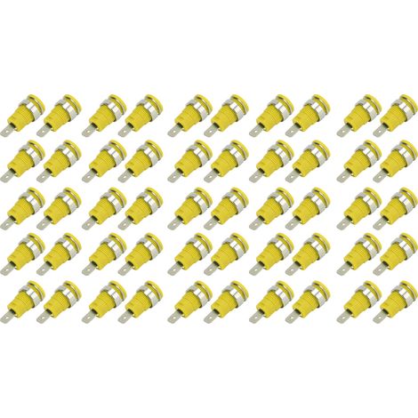 50 Pièces Douilles Banane 4mm Haute Conductivité Longue Durée de Vie Accessoires Test Électrique Jaune (1/5)