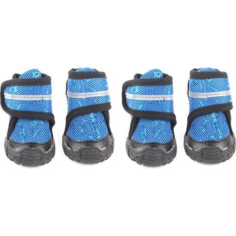 Protège-Pattes Antidérapants - Semelle en Caoutchouc - Bandes Réfléchissantes - Pour Chiens Taille S à XL - Taille 4,5 cm - Lot de 4 (1/5)