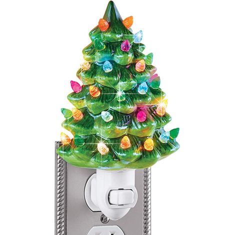 3D-Weihnachtsbaum-Nachtlichter aus Kunstharz, geeignet für Haus und Garten (grün)