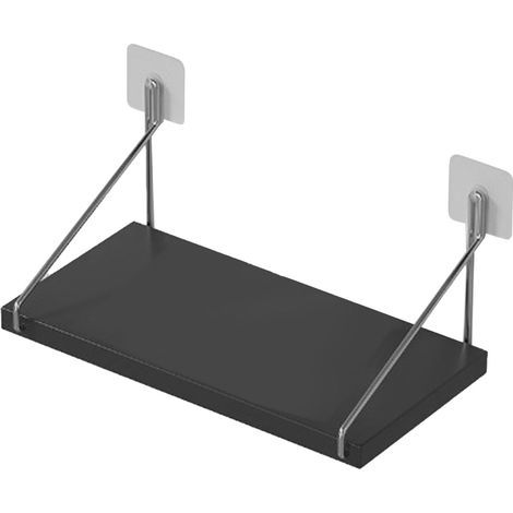 Caja de almacenamiento mural para routers Wi-Fi – Fácil instalación, gran capacidad, madera y metal, negra, 30 x 15 cm (1/5)