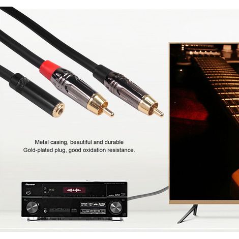Câble audio 3,5mm femelle vers RCA mâle, cuivre OFC 24AWG, longueur 0,3 m, haute qualité sonore (1/4)