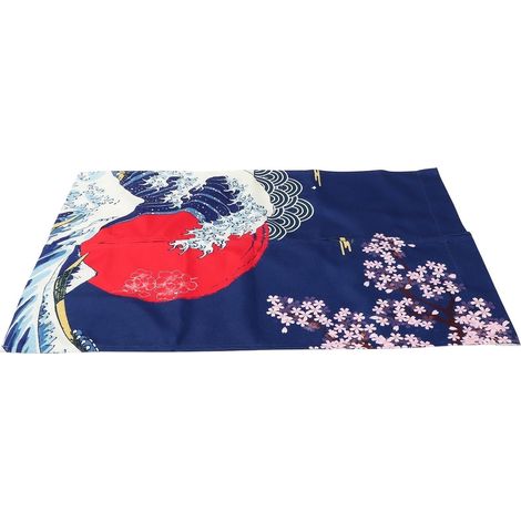 Blue Printed Decorative Polyester Curtain, 1 Piece (1/5)