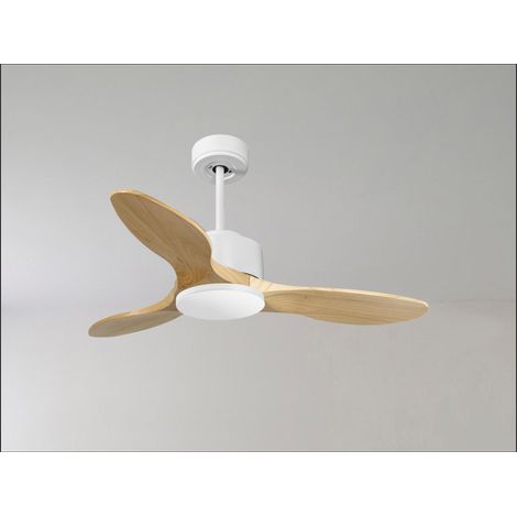Tenerife - Super destratificateur et ventilateur DC 166 cm Laiton pales bois blanc sans Lumière 30 à 60 m² (1/5)
