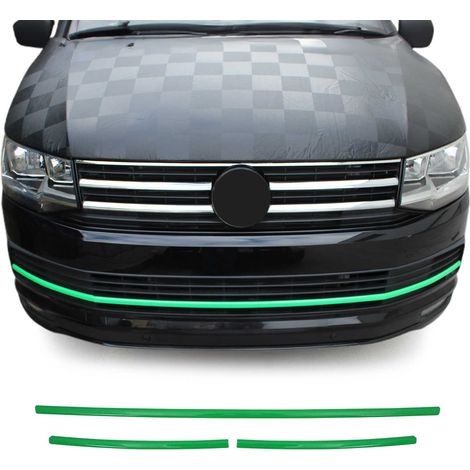Garniture de Diffuseur Pare-chocs Avant Compatible avec VW T6 2015-2023, Garniture Baguette de Calandre en Acier Inoxydable Vert (1/5)