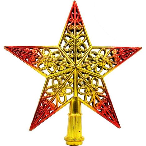 estrella navideña, decoración hueca, plástico resistente, para árbol de Navidad, uso interior y exterior. (1/5)