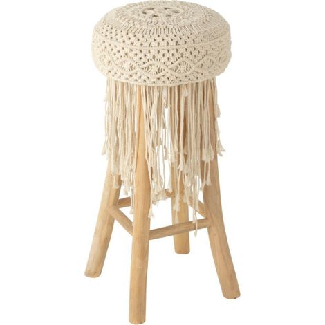 Tabouret de Bar Macramé "Pure Nature" 85cm Naturel (1/4)