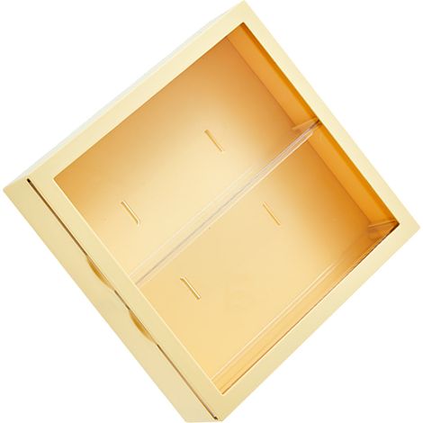 Wandmontierte Aufbewahrungsbox mit Schiebetür, die ohne Bohren montiert werden kann, zur Aufbewahrung von trendigem Spielzeug, Puppen, staubdichten Überraschungsboxen und Figuren cremefarben. (1/5)