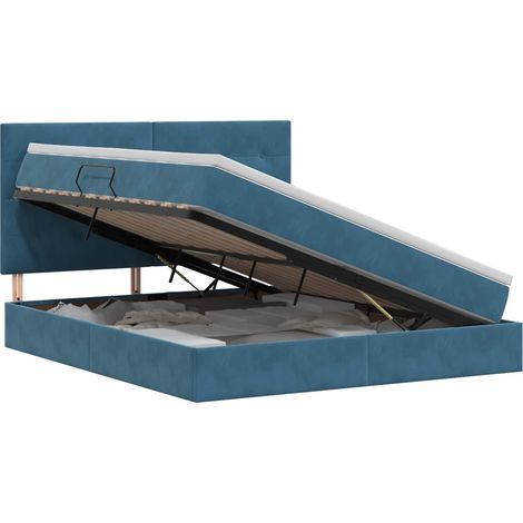 Maison Exclusive - Letto con contenitore e materasso Blu Scuro 180 x 200 cm (1/5)