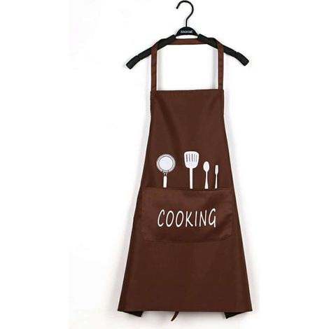 Tablier de cuisine imperméable et résistant à l'huile, avec poches, pour femme, homme et adulte. Idéal pour la maison, le jardinage, les repas, le barbecue et la restauration (café). (1/5)