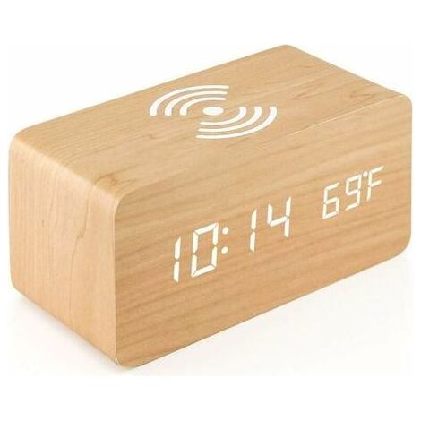 Tigrezy-Reveil Numerique Avec Chargeur Sans Fil Led Reveil De Bureau Affichage De La Temperature
