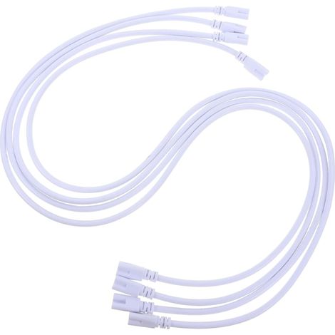 Raccords de Douille LED pour Tubes T5/t8, Câble Connectable 3 Contacts en Cuivre Blanc, 4 Pièces sans Soudure Haute Sécurité pour Boîtes Lumineuses (1/5)