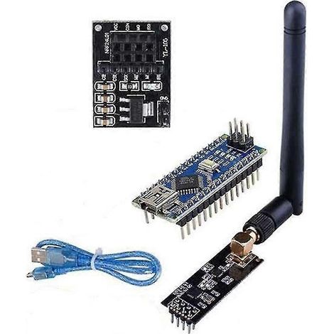 Récepteur émetteur-récepteur sans fil Nrf24L01 + Pa + LNA Module rf avec antenne + adaptateur Nrf24L01 + Nano V3.0 (1/5)