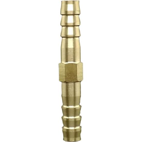 1 Raccord Laiton, Droite, Barb 8mm, Pour Eau Huile Gaz Carburant
