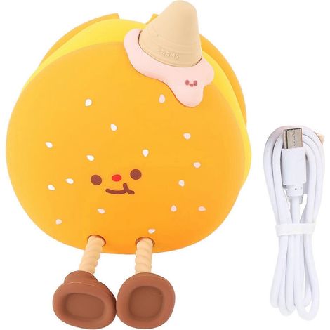Hamburger-Nachtlicht aus Silikon, Kinderzimmer-Nachtlicht, niedlicher Burger, dimmbar, wiederaufladbar, Touch-Funktion, Nachttischlampe
