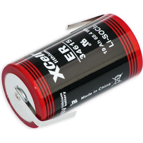 Batterie au lithium KRAFTMAX LS34615, D, avec pattes en Z, 3,6 V, 19000 mAh