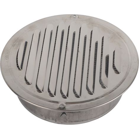 Grille de ventilation ronde en acier inoxydable 304 pour conduit d'évacuation d'air de cuisine et de salle de bain, 160 mm / 6,3 pouces (1/5)