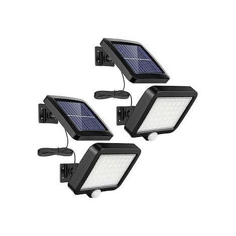 CYRILL – Set di 2 luci solari da esterno a 56 LED con sensore di movimento, impermeabile IP65, angolo di illuminazione di 120° (1/5)
