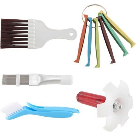 Ensemble de Nettoyage de Climatiseur 5 Pièces, Peigne d'Aileron de Condensateur et Brosse pour Radiateur et Évaporateur, Outil de Réparation et Nettoyage pour Aileron de Climatiseur