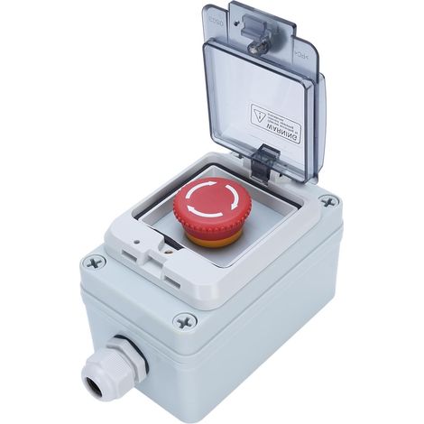 Bouton D'arrêt D'urgence avec Boîte E Interrupteur D'arrêt avec Boîte IP67 1NC 1NO Contacts pour une Utilisation Industrielle en Plein Air Intérieure (1/5)