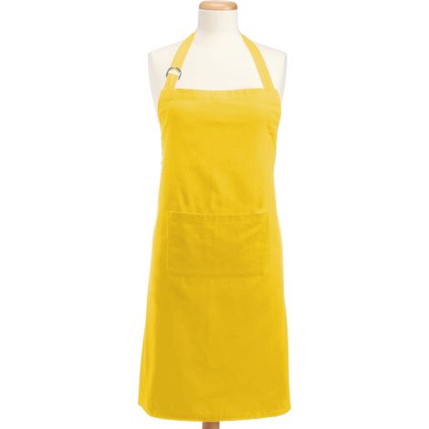 Tablier De Cuisine - 100 % Coton - Jaune - Poche Centrale Grande Capacité - Pour Cuisiner Bricoler Jardiner - 1 Pièce (1/5)