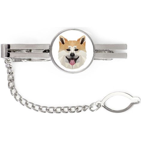Akita, Akita Inu - Pinza de corbata geométrica con foto e inscripción Art-Dog (1/4)