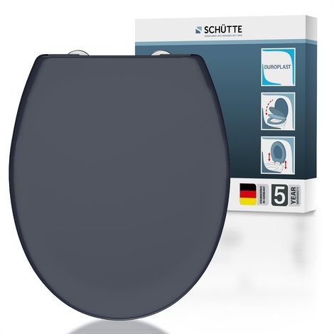 Abattant WC avec système d'abaissement Automatique, certifié TÜV, Couvercle de Toilette Amovible en matériau incassable, Montage Facile grâce au gabarit de Montage, Couvercle de Toilette et (1/5)