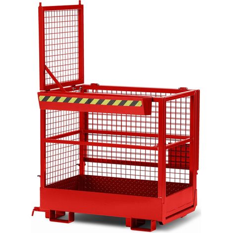 R+R Industrietechnik Arbeitskorb Typ RAK-DUO 1200x800x1950mm RAL 3000 Feuerrot (1/4)