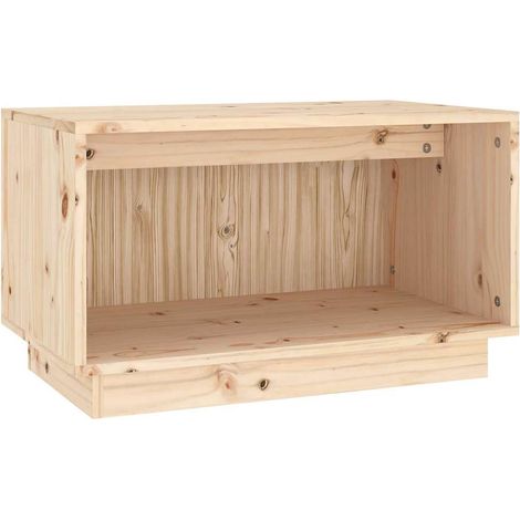 Meuble TV, Étagère TV, Meuble de Salon, 60x35x35 cm Bois de pin massif OIB1603E (1/5)